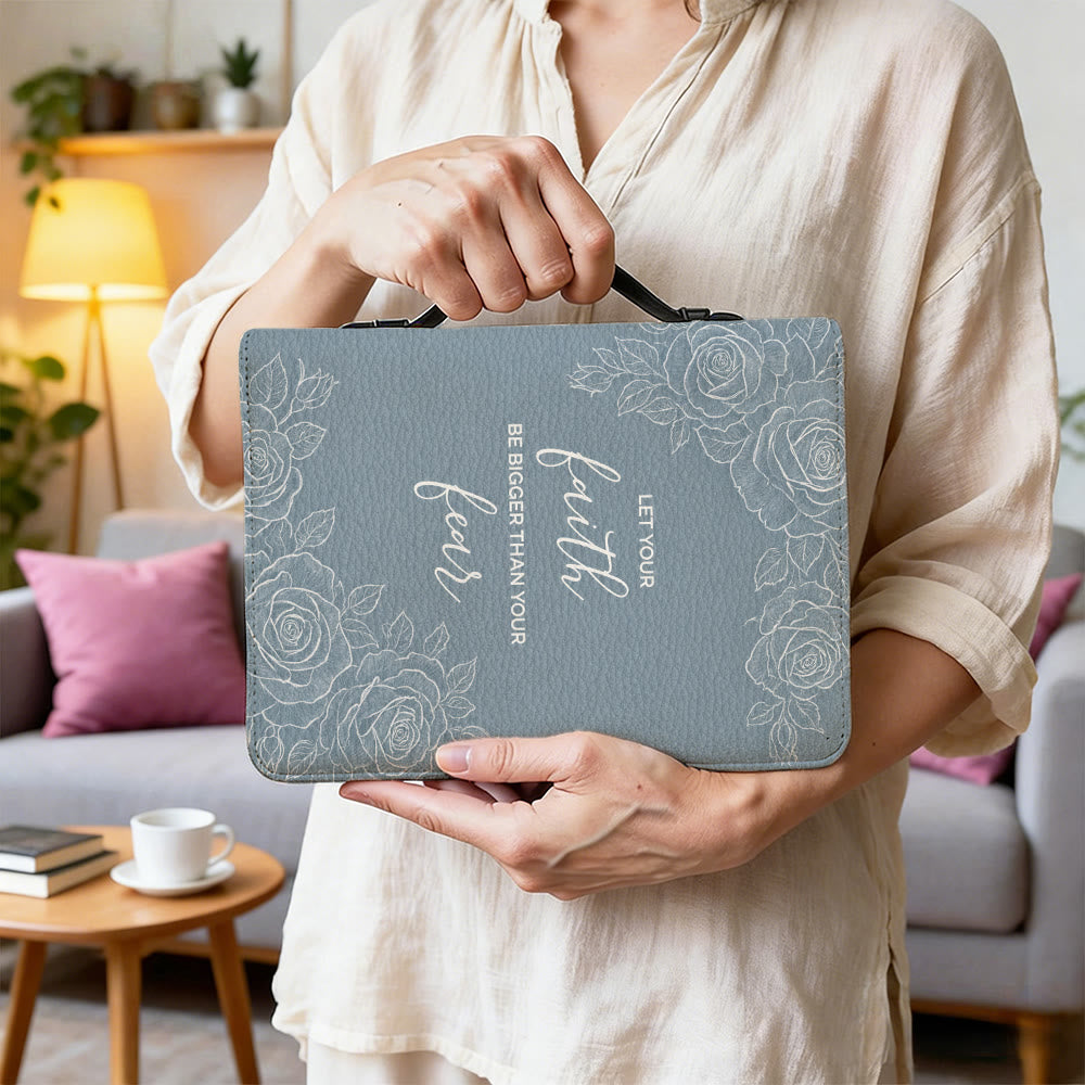 Christianartworkshop Let Your Faith Be Bigger Than Your Fear Floral Bible Cover - image 9
