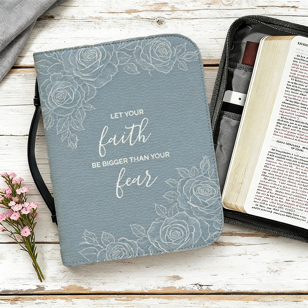 Christianartworkshop Let Your Faith Be Bigger Than Your Fear Floral Bible Cover - image 12