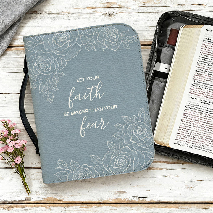 Christianartworkshop Let Your Faith Be Bigger Than Your Fear Floral Bible Cover - image 12