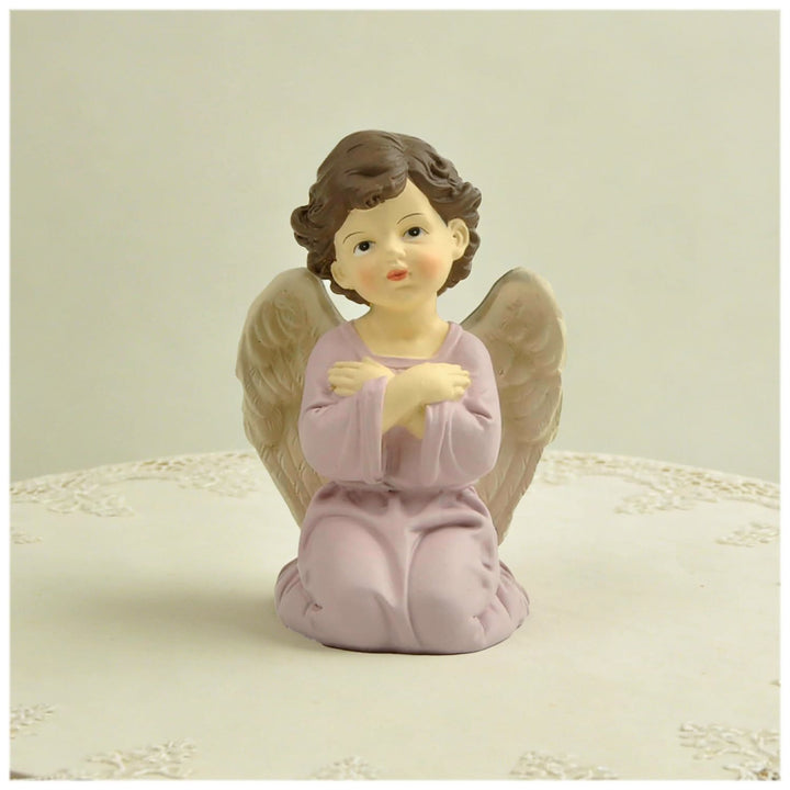 Christianartworkshop Purple Robe Kneeling Angel Figurines with Heart, Prayer and Crossed Arms: Reminders of Heavenly Grace - image 5