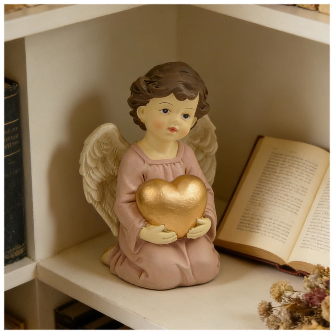 Christianartworkshop Purple Robe Kneeling Angel Figurines with Heart, Prayer and Crossed Arms: Reminders of Heavenly Grace - image 11