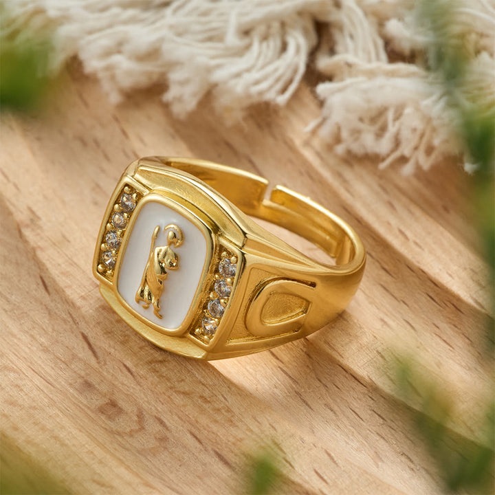 Christianartworkshop Three-Color St. Jude Signet Ring with Zircon Accents: A Symbol of Hope and Divine Guidance - White(Suitable for US Sizes 7-9) - image 3