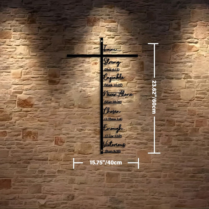 Christianartworkshop Biblical Verse Cross Metal Wall Decor: Daily Faith Reminder - Black - 15.75''*23.62''*0.05''/40cm*60cm*0.12cm - image 5