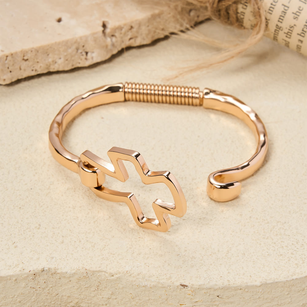 Christianartworkshop Hammered Cross Bangle & Ring Set: A Symbol of Faith and Refined Simplicity - image 5