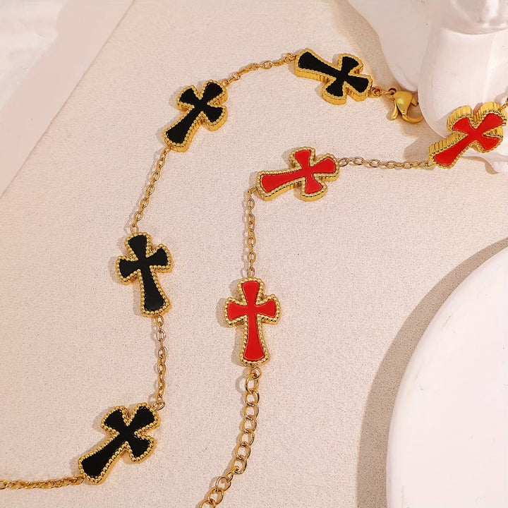 Christianartworkshop Colorful Enamel Cross Station Bracelet: A Luxurious Symbol of Faith and Cheerful Devotion - image 2