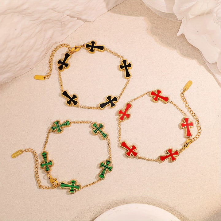 Christianartworkshop Colorful Enamel Cross Station Bracelet: A Luxurious Symbol of Faith and Cheerful Devotion - image 3