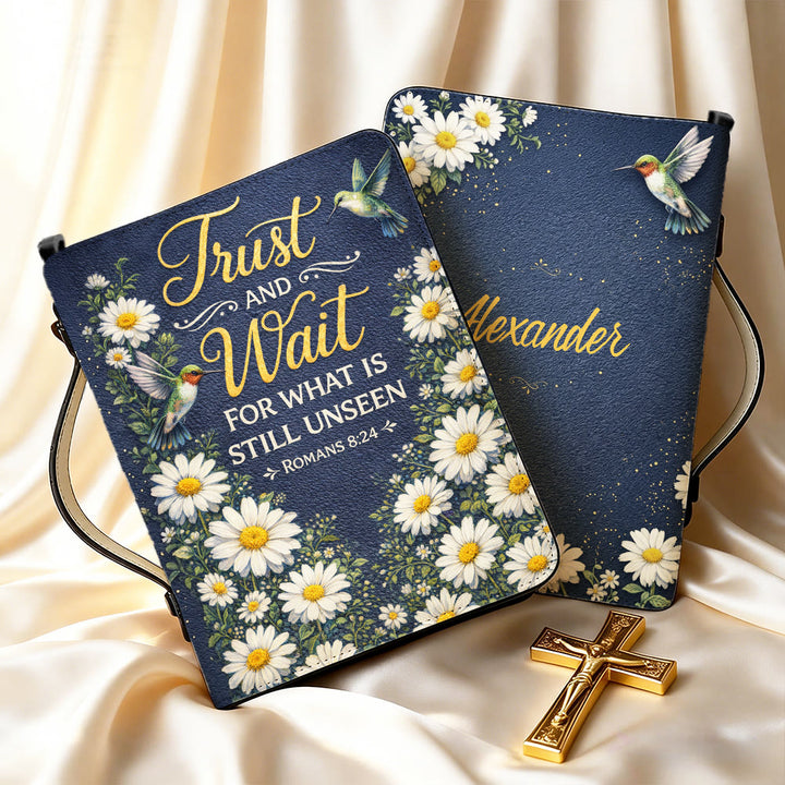 Christianartworkshop Trust And Wait Romans 8:24 Daisy & Hummingbird Bible Cover - image 10