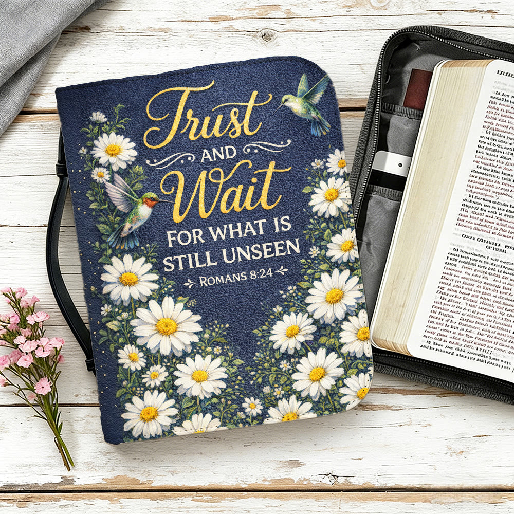 Christianartworkshop Trust And Wait Romans 8:24 Daisy & Hummingbird Bible Cover - image 12