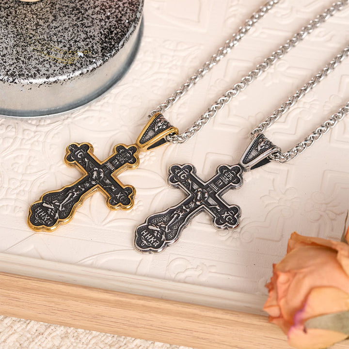 ChristianArtWorkshop Vintage Two-Tone Crucifix Pendant Necklace ...