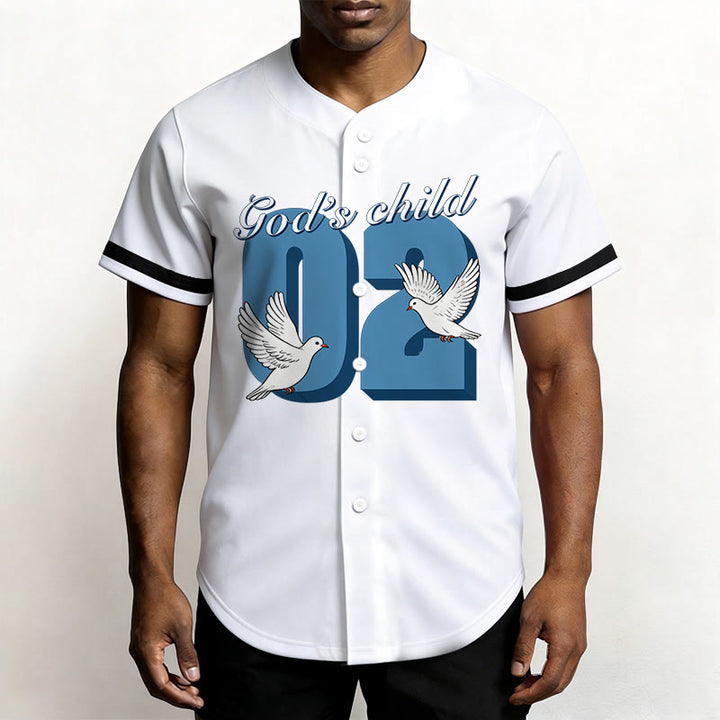 Christianartworkshop God's Child Inspirational Dove & Number Design Baseball Jersey - image 8