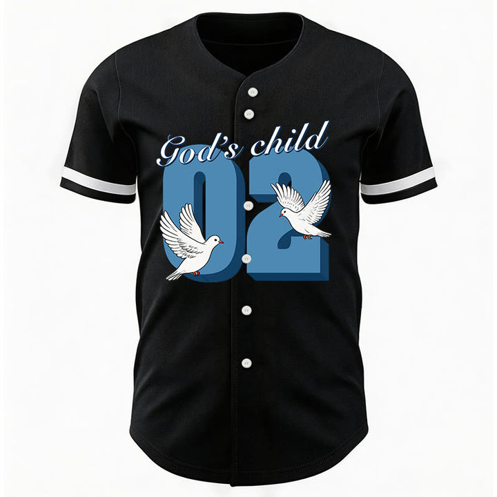 Christianartworkshop God's Child Inspirational Dove & Number Design Baseball Jersey - image 5