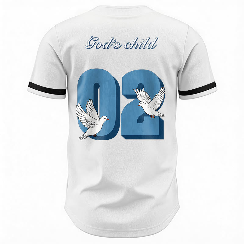 Christianartworkshop God's Child Inspirational Dove & Number Design Baseball Jersey - image 13