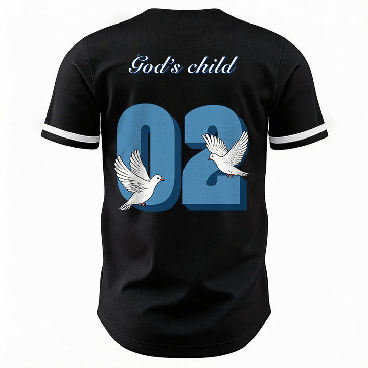 Christianartworkshop God's Child Inspirational Dove & Number Design Baseball Jersey - image 6