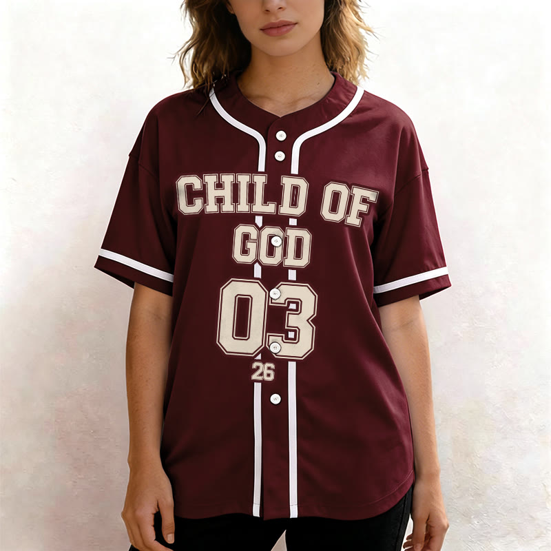 Christianartworkshop Child of God Christian Statement Custom Name Number Baseball Jersey - image 3