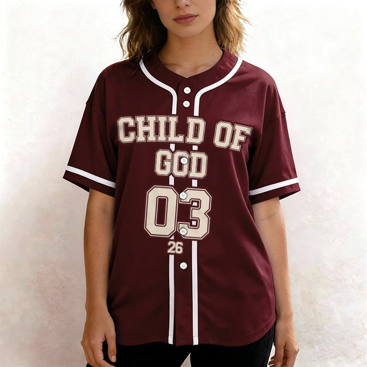 Christianartworkshop Child of God Christian Statement Custom Name Number Baseball Jersey - image 3