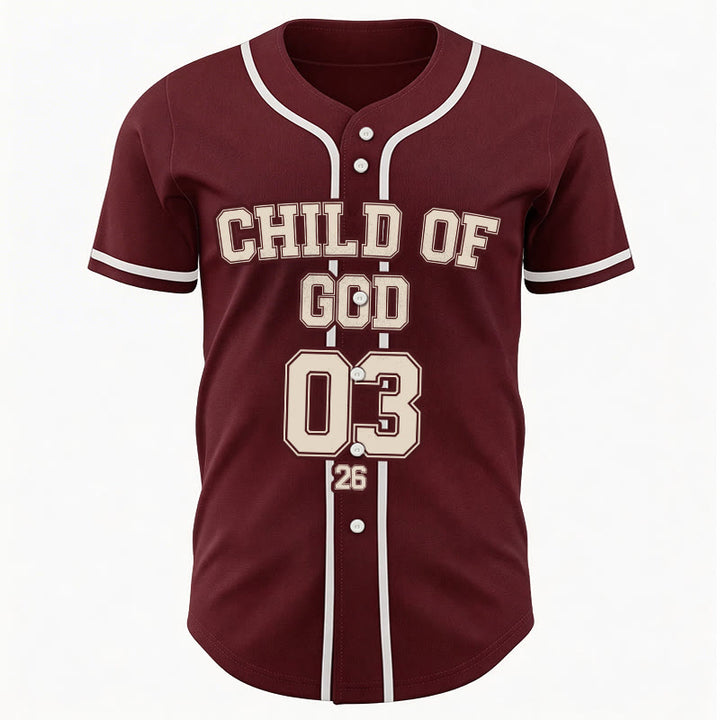 Christianartworkshop Child of God Christian Statement Custom Name Number Baseball Jersey - image 5