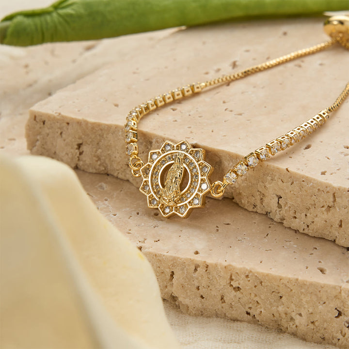 Christianartworkshop Our Lady Centered Adjustable Bolo Bracelet, Symbol of Divine Grace - image 22