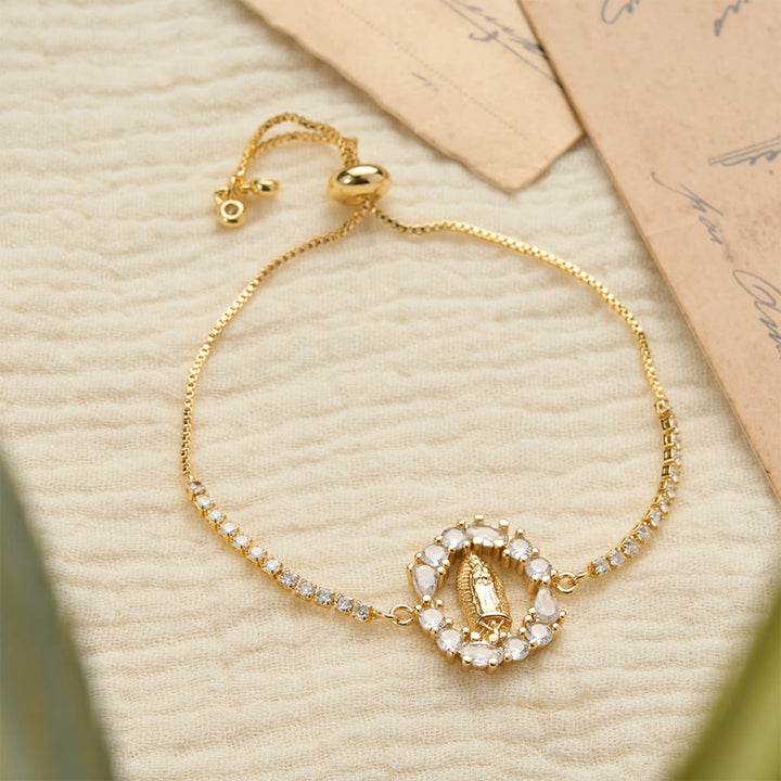 Christianartworkshop Our Lady Centered Adjustable Bolo Bracelet, Symbol of Divine Grace - image 12