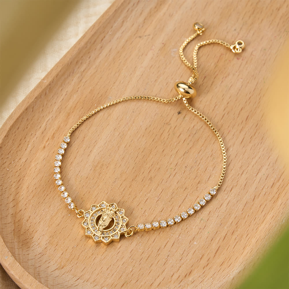 Christianartworkshop Our Lady Centered Adjustable Bolo Bracelet, Symbol of Divine Grace - image 24