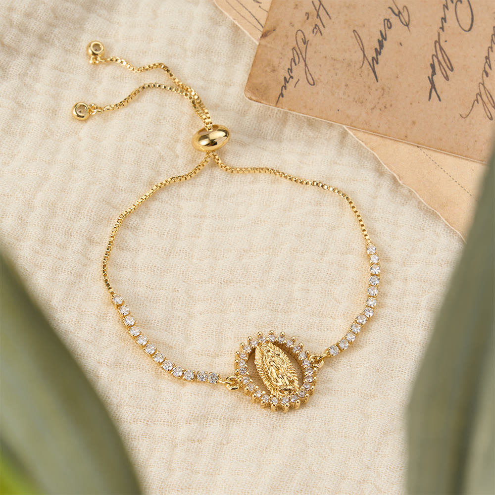 Christianartworkshop Our Lady Centered Adjustable Bolo Bracelet, Symbol of Divine Grace - image 19