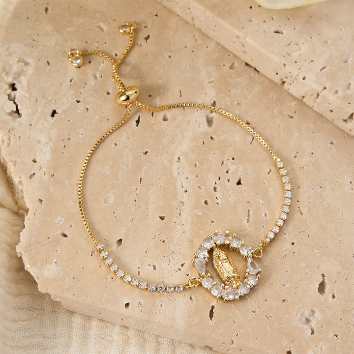 Christianartworkshop Our Lady Centered Adjustable Bolo Bracelet, Symbol of Divine Grace - image 13