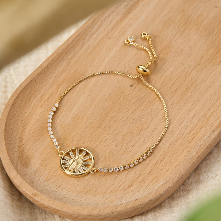 Christianartworkshop Our Lady Centered Adjustable Bolo Bracelet, Symbol of Divine Grace - image 28
