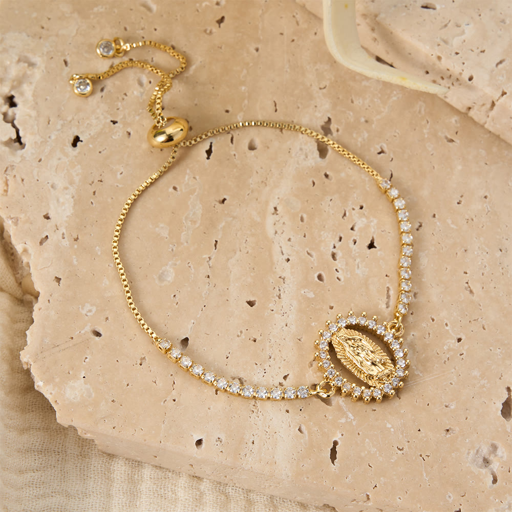 Christianartworkshop Our Lady Centered Adjustable Bolo Bracelet, Symbol of Divine Grace - image 17