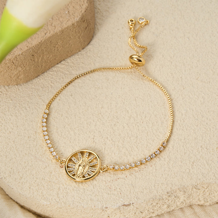 Christianartworkshop Our Lady Centered Adjustable Bolo Bracelet, Symbol of Divine Grace - Radiant&Our Lady - image 26