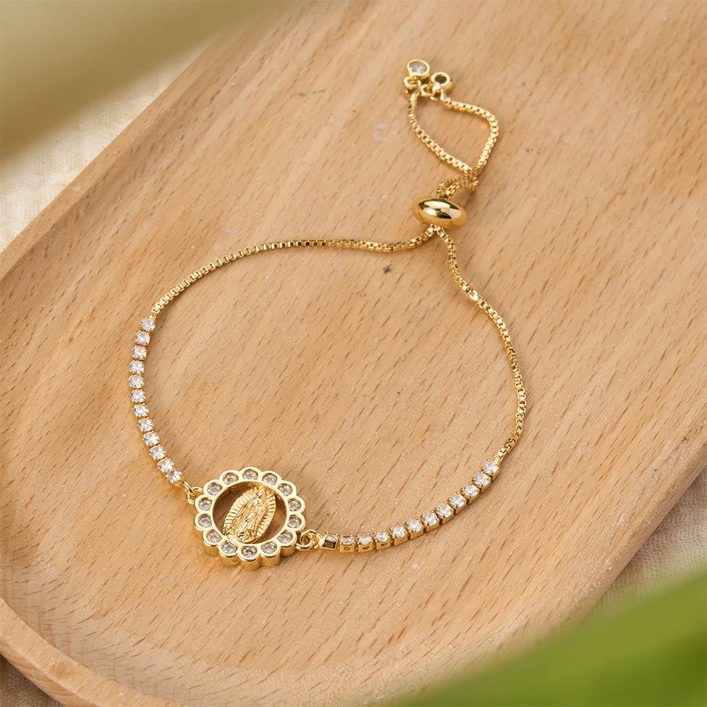 Christianartworkshop Our Lady Centered Adjustable Bolo Bracelet, Symbol of Divine Grace - image 34