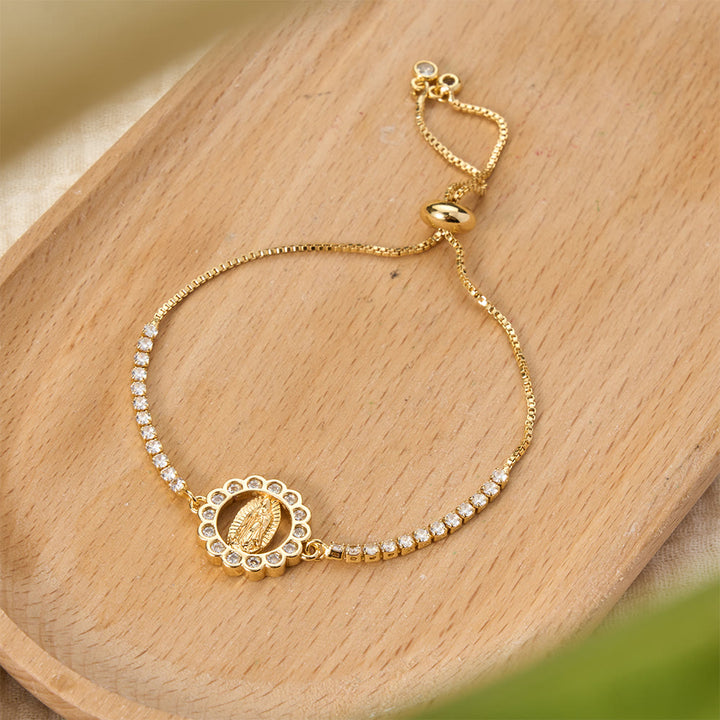 Christianartworkshop Our Lady Centered Adjustable Bolo Bracelet, Symbol of Divine Grace - image 34