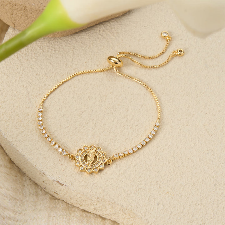 Christianartworkshop Our Lady Centered Adjustable Bolo Bracelet, Symbol of Divine Grace - Starburst&Our Lady - image 20