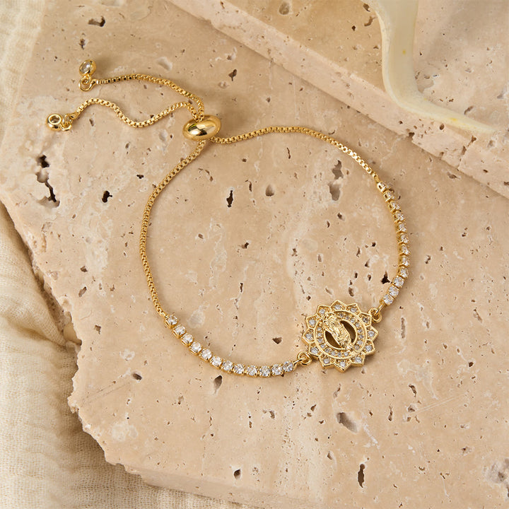Christianartworkshop Our Lady Centered Adjustable Bolo Bracelet, Symbol of Divine Grace - image 23