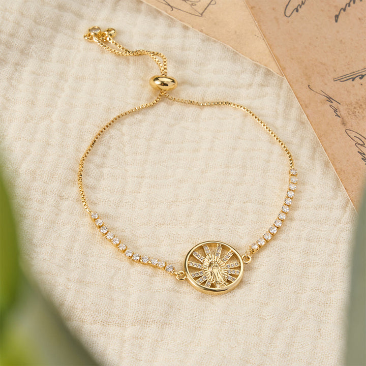 Christianartworkshop Our Lady Centered Adjustable Bolo Bracelet, Symbol of Divine Grace - image 29