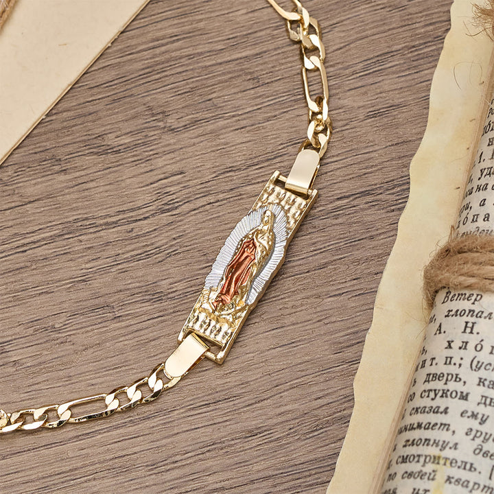 Christianartworkshop Our Lady Devotional Figaro Chain Bracelet, Symbol of Divine Grace - image 8