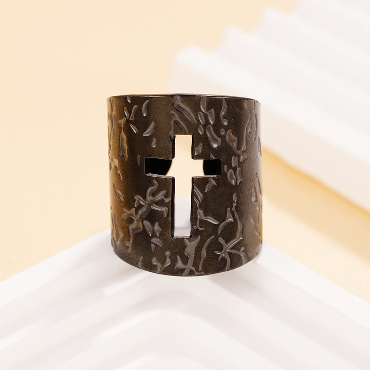 Christianartworkshop Adjustable Wide Cross Ring with Textured Finish: A Daily Symbol of Faith and Confidence - image 7