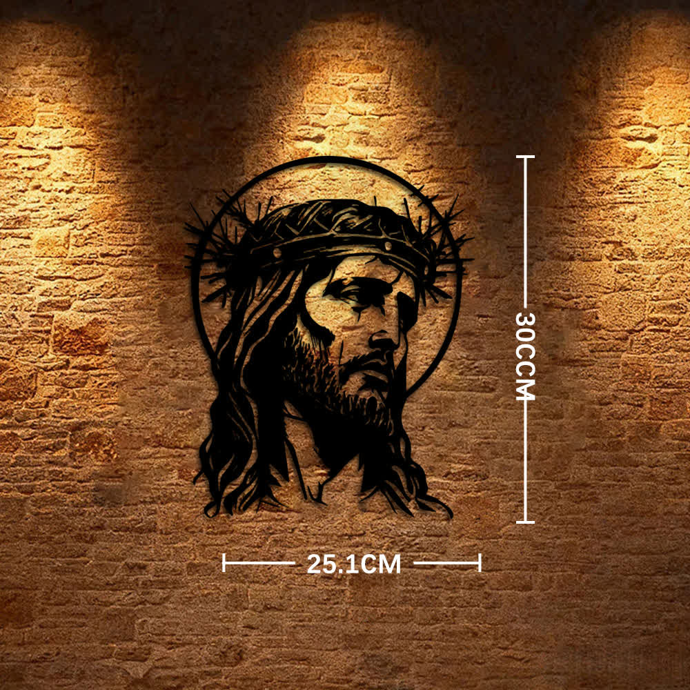 Christianartworkshop Sacred Jesus with Crown of Thorns Metal Wall Decor - 9.88"*11.81"/25.1*30cm - image 8