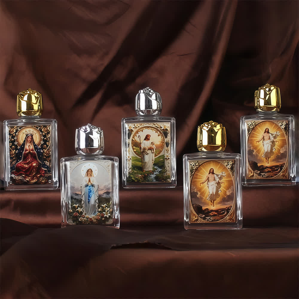 Christianartworkshop Catholic Icon Square Holy Water Bottle: Fragrance Bottle with Sacred Images - image 2