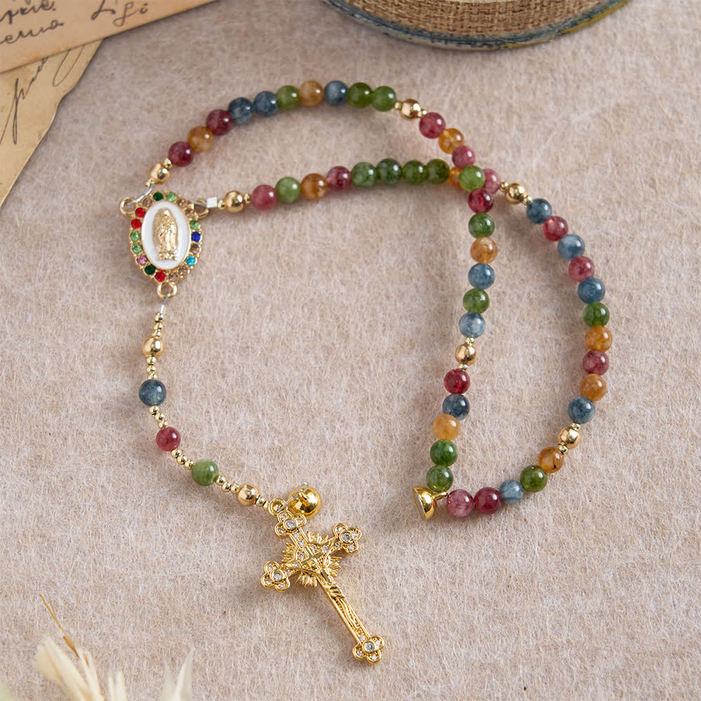 Christianartworkshop Magnetic Strawberry Agate Rosary Bracelet: Emblem of Divine Grace & Purity - image 19
