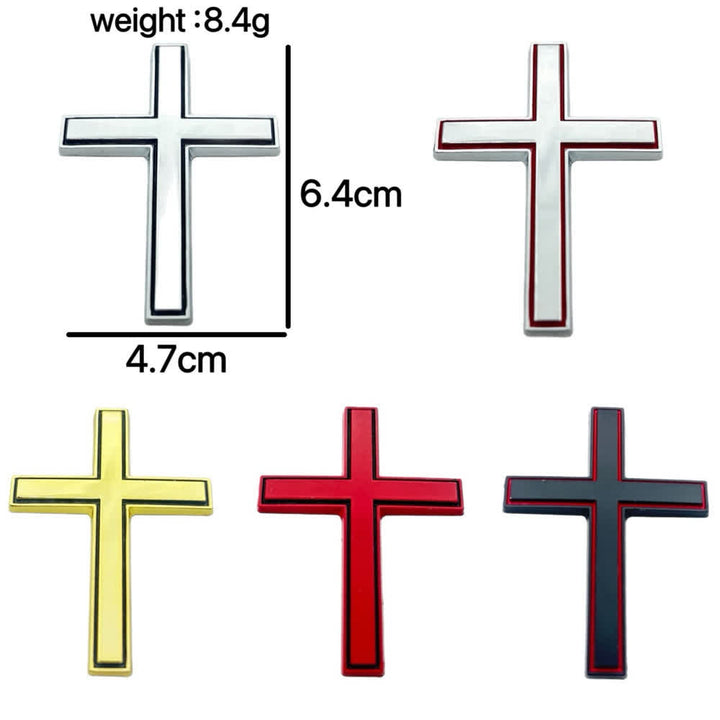 Christianartworkshop Durable Metal Cross Car Decal: Remind of His Quiet Guidance on the Road - 1 Set of  Cross (Set of 5) - image 25