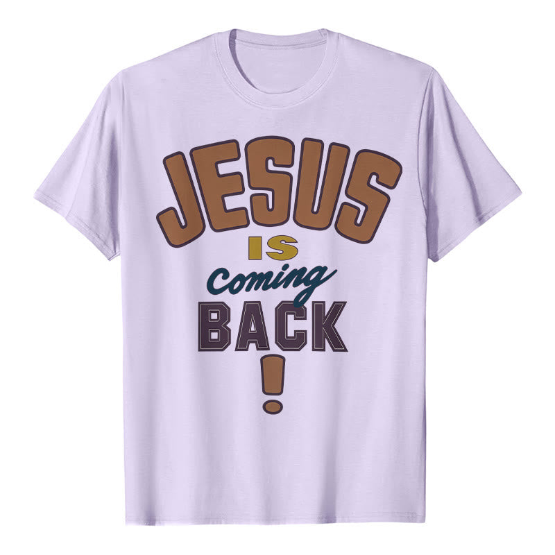 Christianartworkshop Jesus is Coming Back Bold Statement T-Shirt - Purple - 2XL - image 11