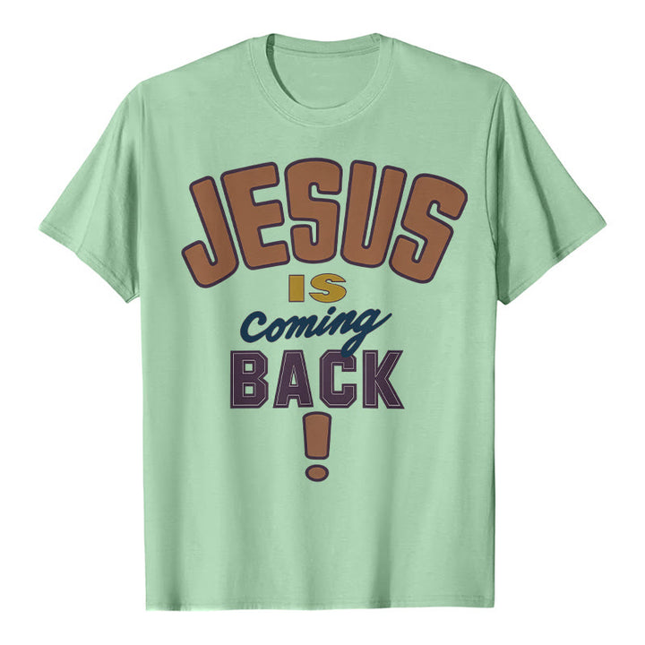 Christianartworkshop Jesus is Coming Back Bold Statement T-Shirt - Light Green - 2XL - image 13