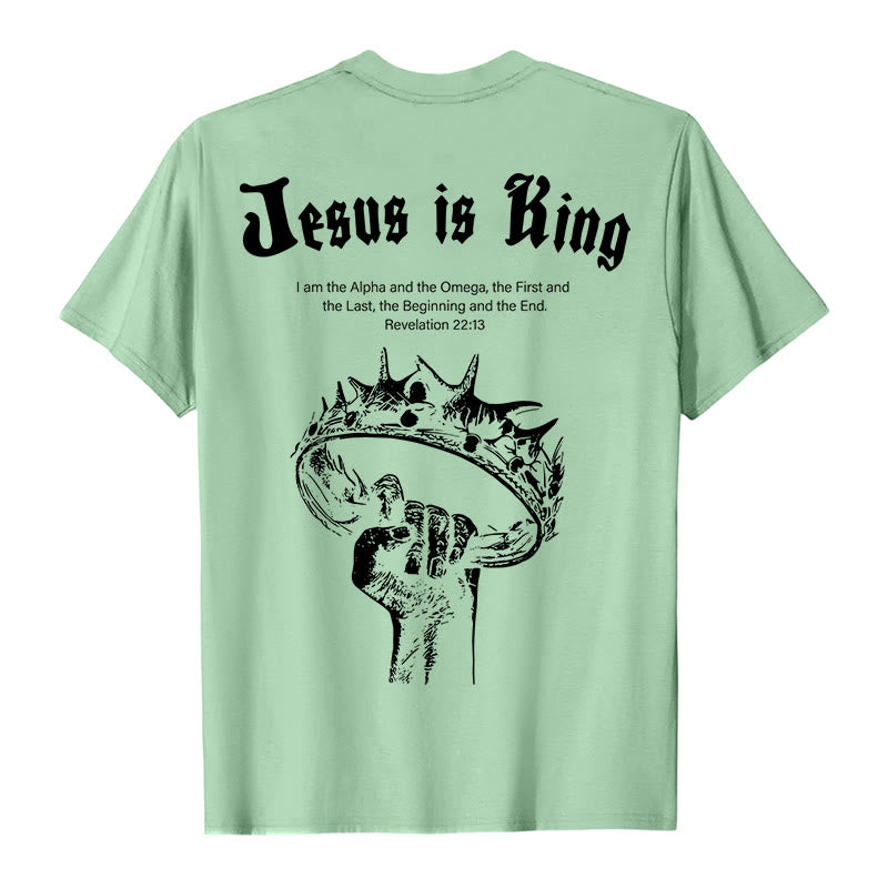 Christianartworkshop Jesus is King T-shirt - Light Green - 2XL - image 6
