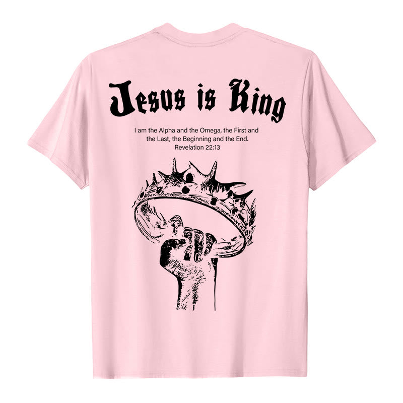 Christianartworkshop Jesus is King T-shirt - Pink - 2XL - image 4