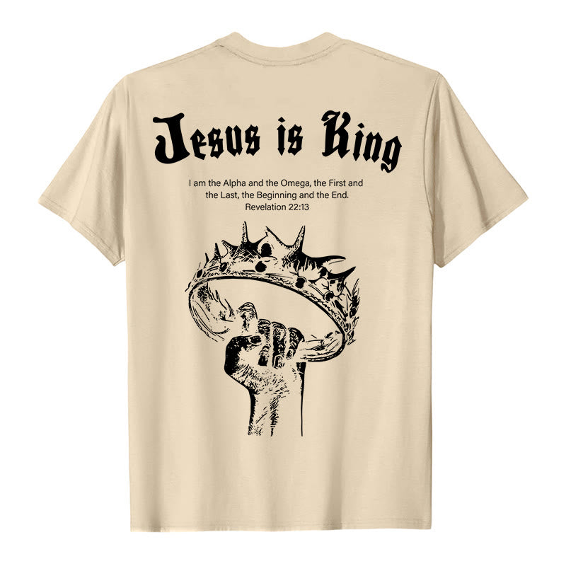 Christianartworkshop Jesus is King T-shirt - Beige - 2XL - image 2
