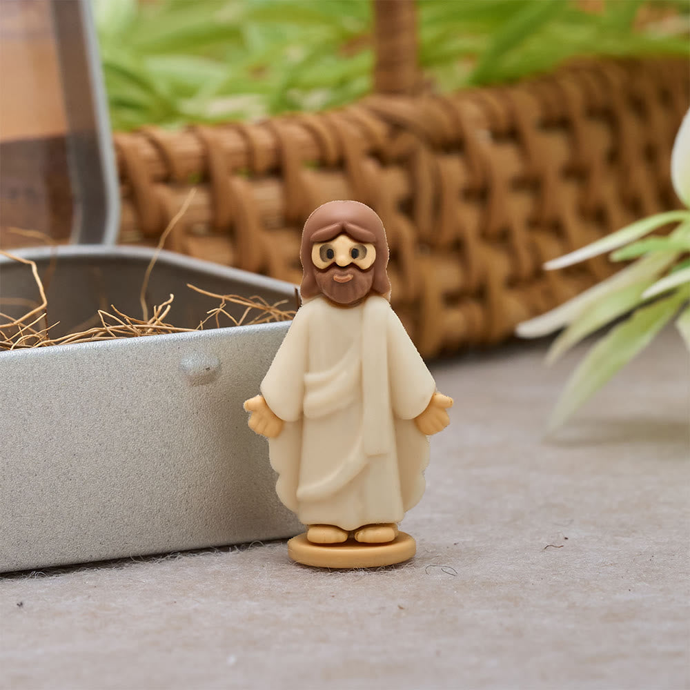 Christianartworkshop Nativity Scene Miniature Figurine Set with Portable Tin Box: A Symbol of the Christmas Story - image 4