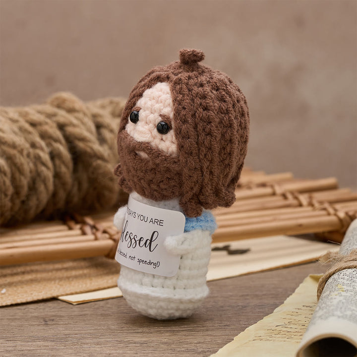 Christianartworkshop Crochet Jesus Doll with Blessing Card: Emblem of Divine Affirmation & Comfort - image 2