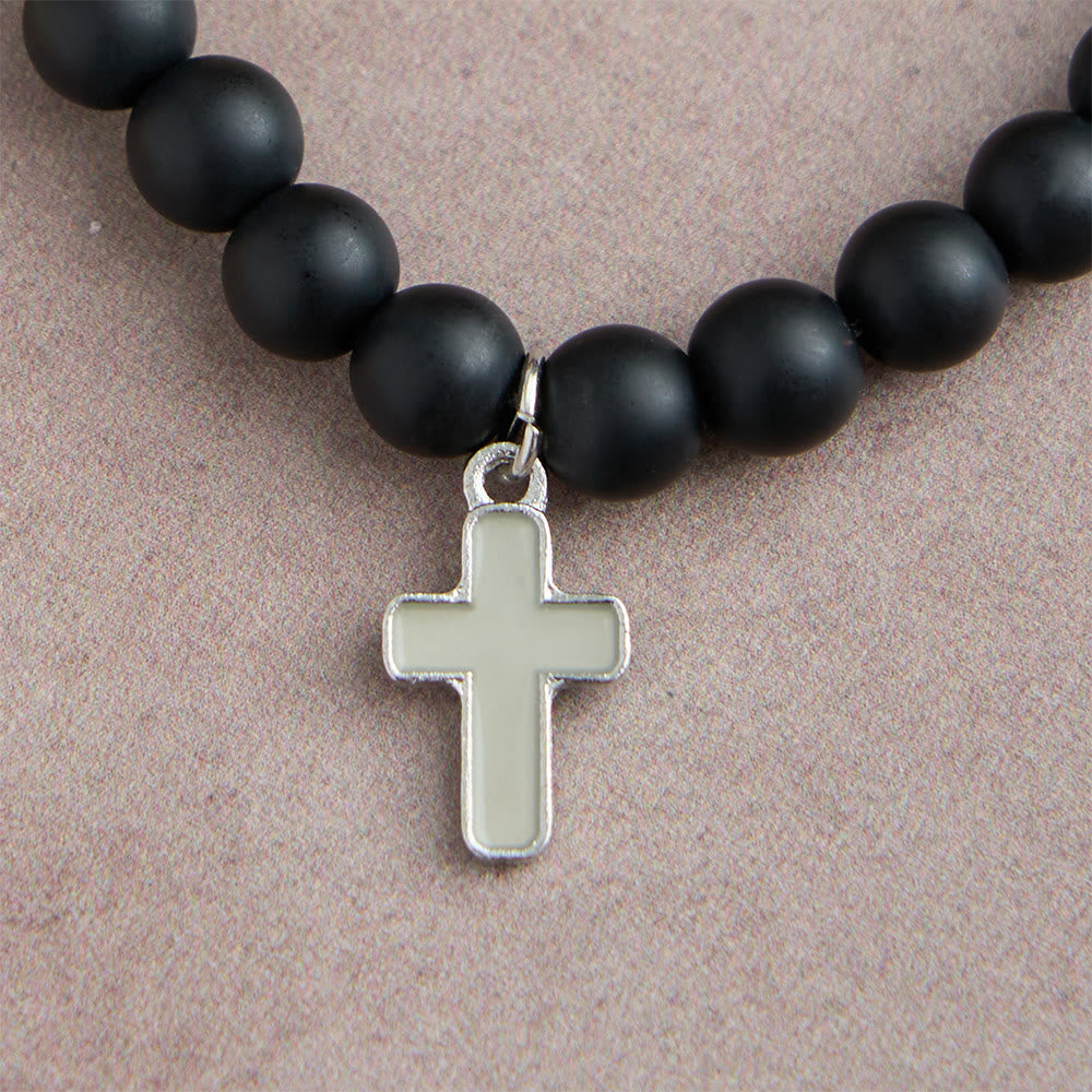 Christianartworkshop Glowing Cross Matching Beaded Bracelets with Magnetic Heart Clasp: A Symbol of United Faith & Shared Love - image 7