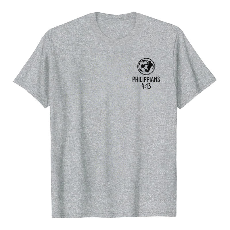 Christianartworkshop Philippians 4:13 Soccer Cross Premium Short Sleeve T-Shirt - image 1