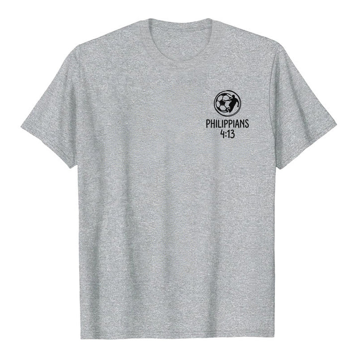 Christianartworkshop Philippians 4:13 Soccer Cross Premium Short Sleeve T-Shirt - image 1