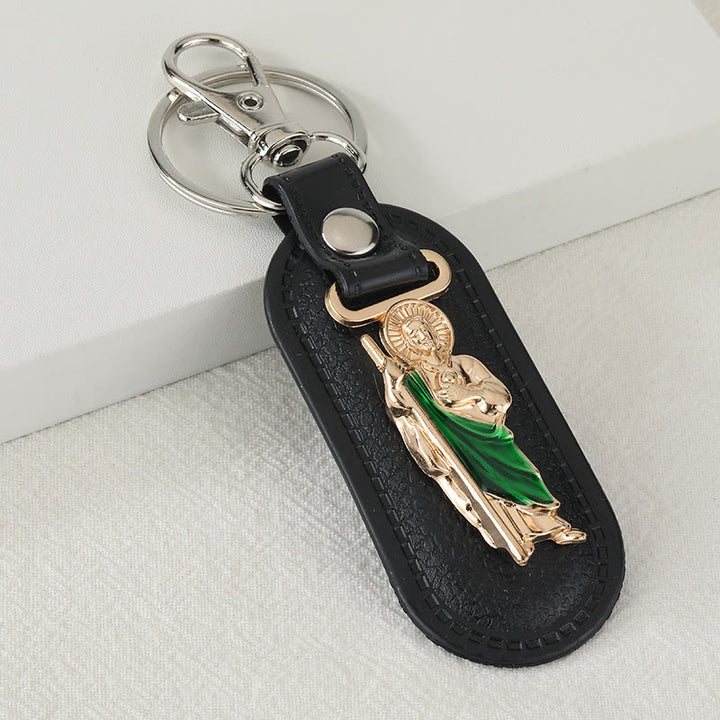 Christianartworkshop Our Lady of Guadalupe Devotional Keychain: Emblem of Marian Grace & Spiritual Protection - Green Robe & St. Jude - image 8